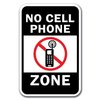 Signmission Safety Sign, 12 in Height, Aluminum, 18 in Length, No Cell Phone - No Cell A-1218 No Cell Phone - No Cell